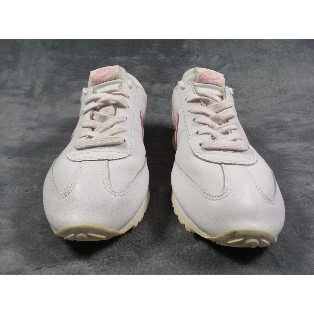 Vintage Nike Shoes Womens Size 9 White Pink‎ Cortez Sneakers Leather Y2K